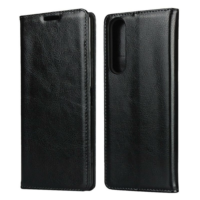 Schutzhülle Für Sony Xperia 1 II Flip Case Reinheit Echtes Leder