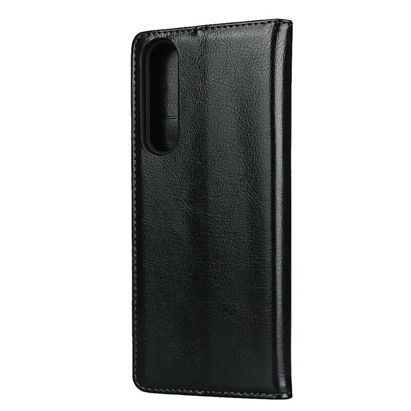 Schutzhülle Für Sony Xperia 1 II Flip Case Reinheit Echtes Leder