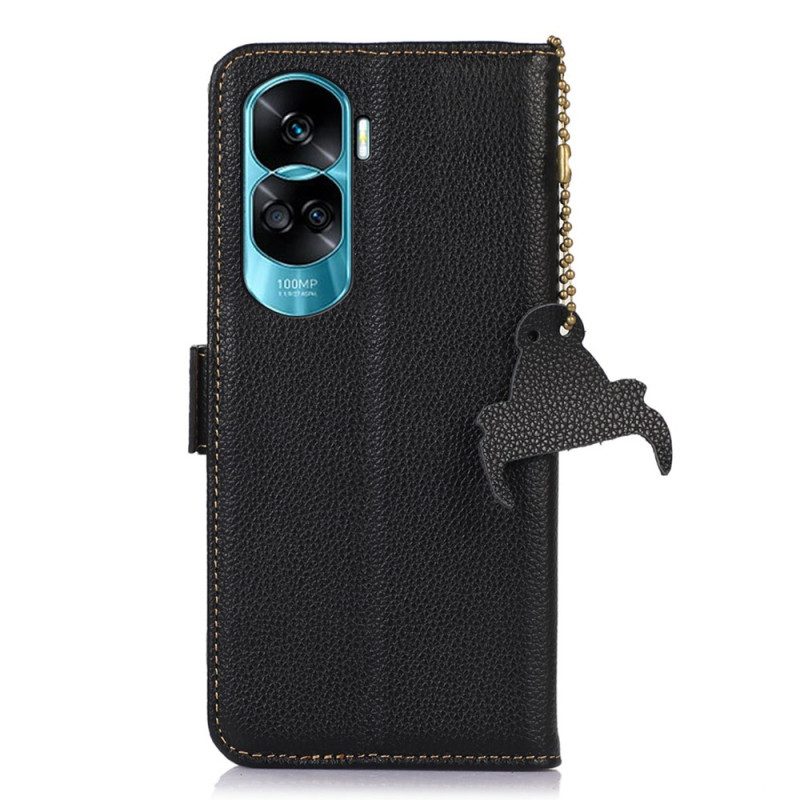 Flip Case Für Honor 90 Lite Echtes Leder Lite Rfid