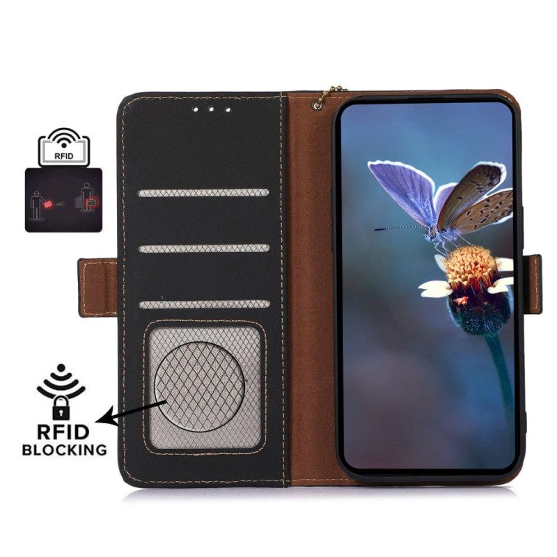 Flip Case Für Honor 90 Lite Echtes Rfid-leder