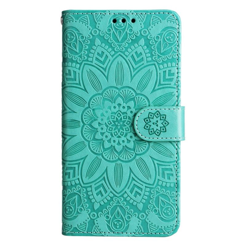 Flip Case Für Honor 90 Lite Mit Kordel Mandala Mit Riemen