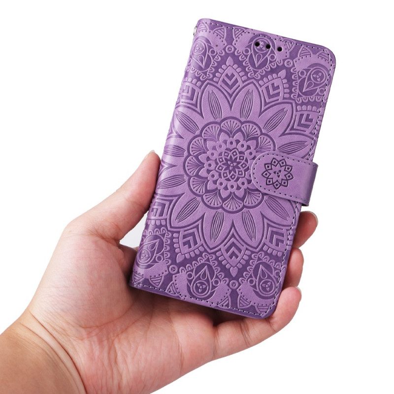 Flip Case Für Honor 90 Lite Mit Kordel Mandala Mit Riemen