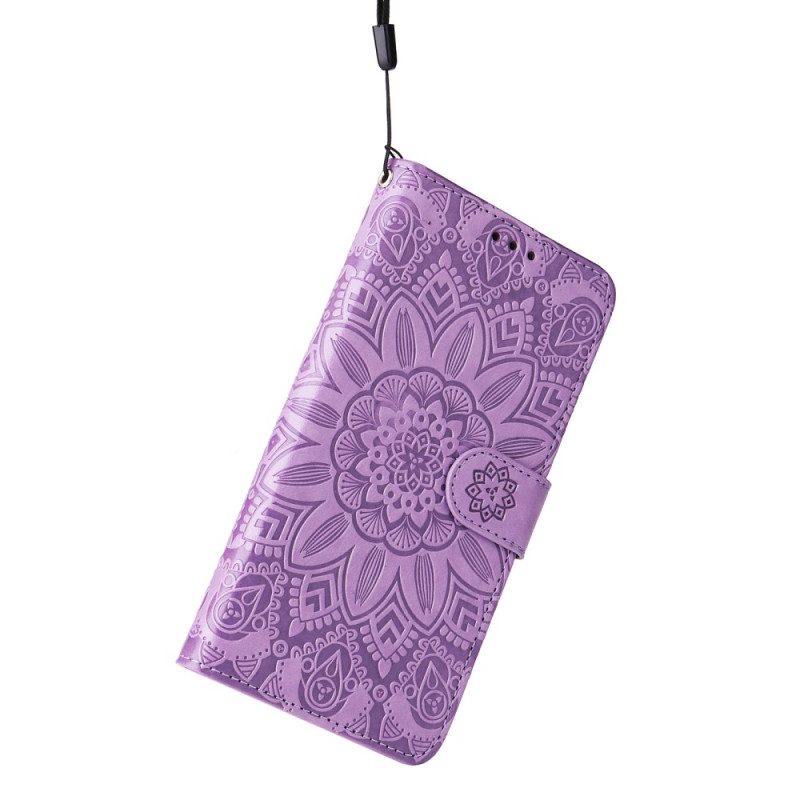 Flip Case Für Honor 90 Lite Mit Kordel Mandala Mit Riemen