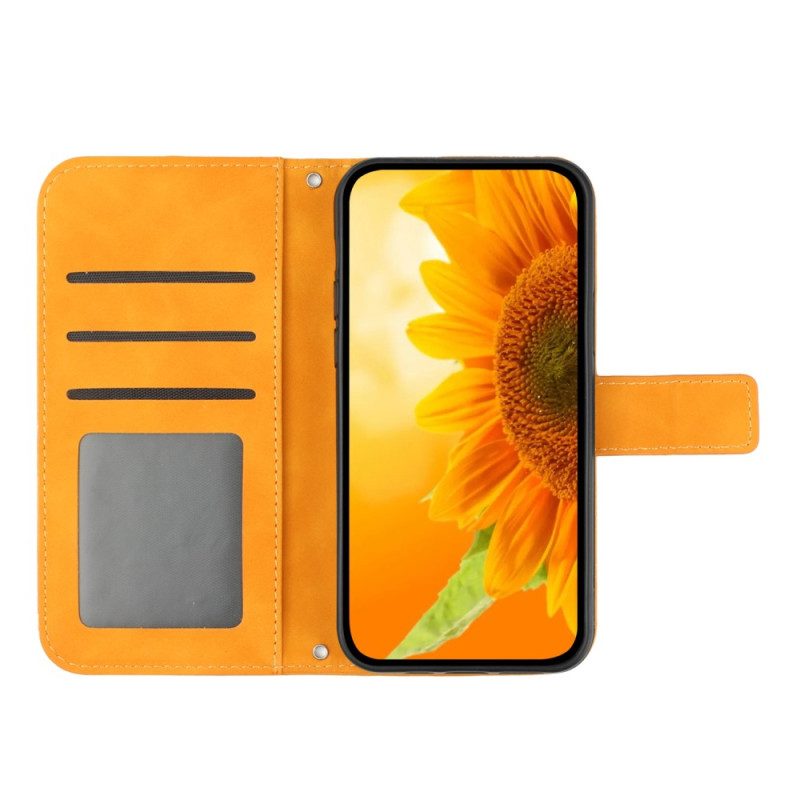 Lederhüllen Für Honor 90 Lite Sonnenblume Mit Schlüsselband