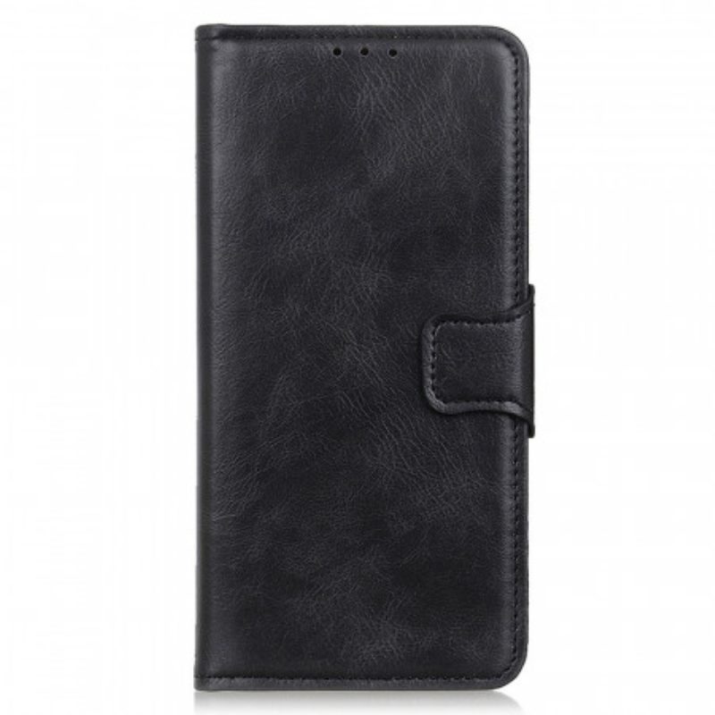 Flip Case Für Oppo Reno 6 Pro 5G Crazy Horse Schwarz