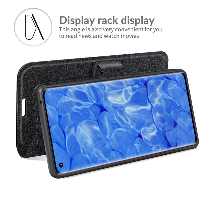 Flip Case Für Oppo Reno 6 Pro 5G Klassische Litschi-textur