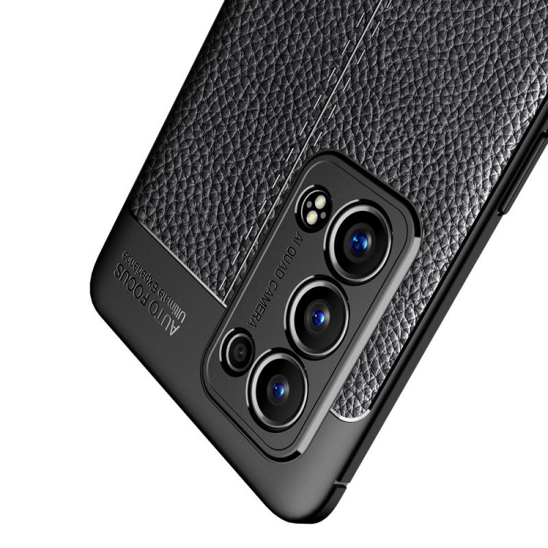 Handyhülle Für Oppo Reno 6 Pro 5G Litchi Double Line Leder