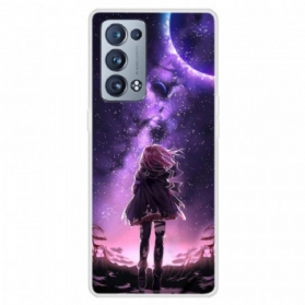 Handyhülle Für Oppo Reno 6 Pro 5G Violetter Mond