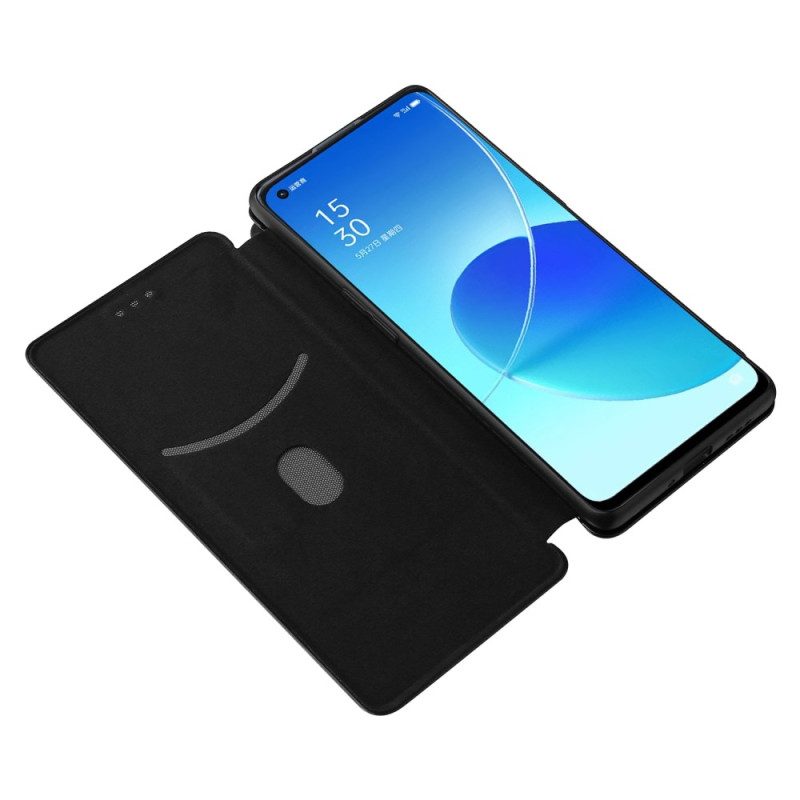 Schutzhülle Für Oppo Reno 6 Pro 5G Flip Case Kohlefaser Und Gurtband