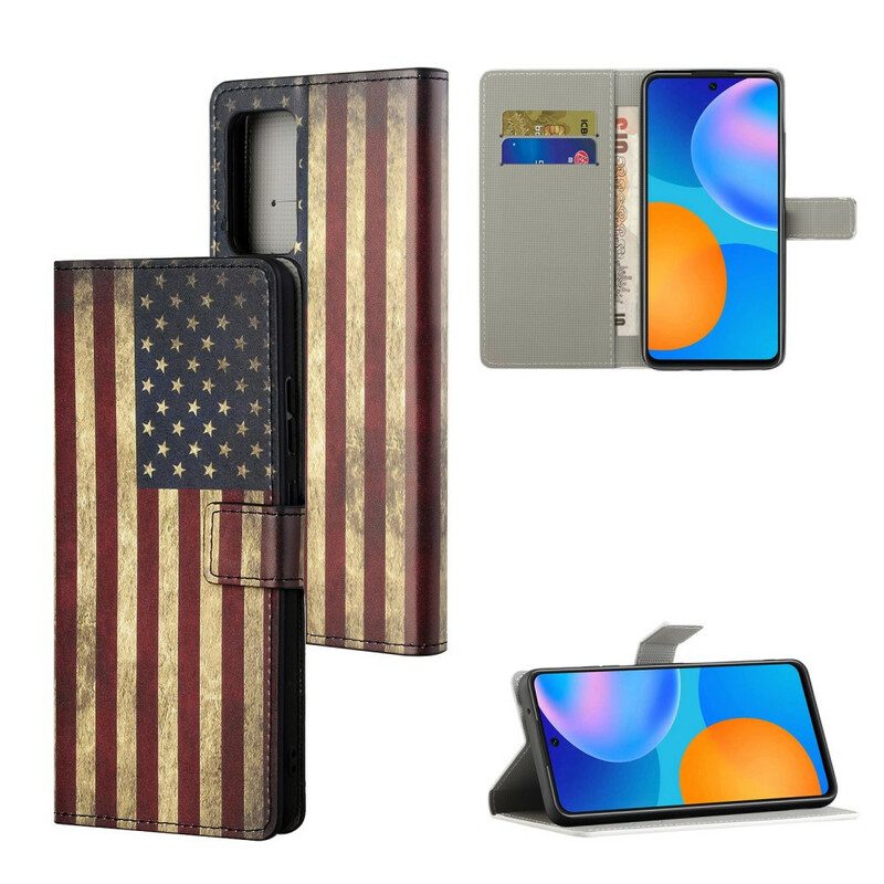 Flip Case Für Xiaomi Redmi Note 10 5G Amerikanische Flagge