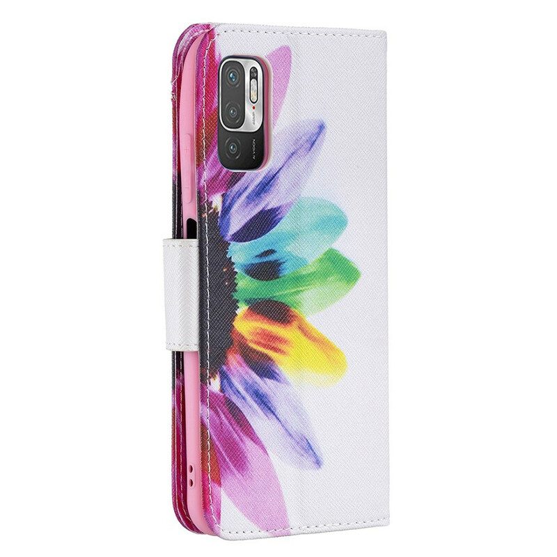 Flip Case Für Xiaomi Redmi Note 10 5G Aquarellblume