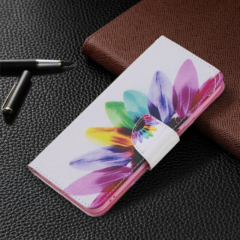 Flip Case Für Xiaomi Redmi Note 10 5G Aquarellblume