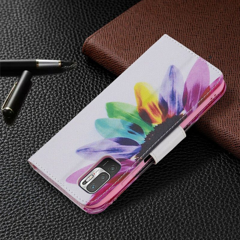 Flip Case Für Xiaomi Redmi Note 10 5G Aquarellblume