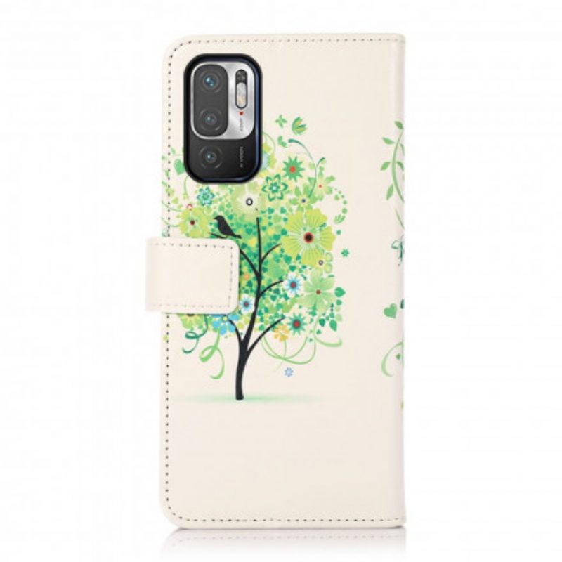 Flip Case Für Xiaomi Redmi Note 10 5G Blühender Baum