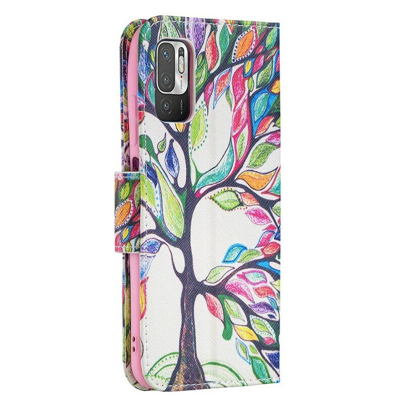 Flip Case Für Xiaomi Redmi Note 10 5G Bunter Baum