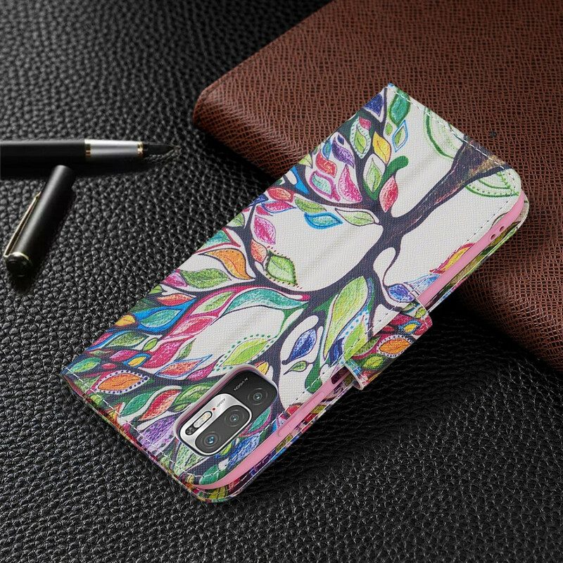 Flip Case Für Xiaomi Redmi Note 10 5G Bunter Baum