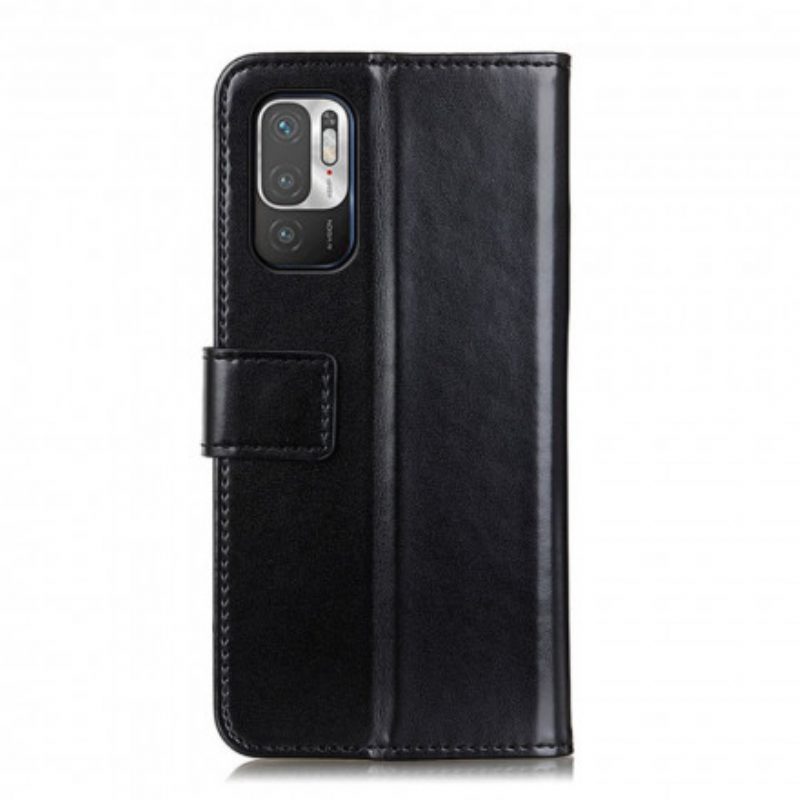 Flip Case Für Xiaomi Redmi Note 10 5G Dreifarbiger Ledereffekt