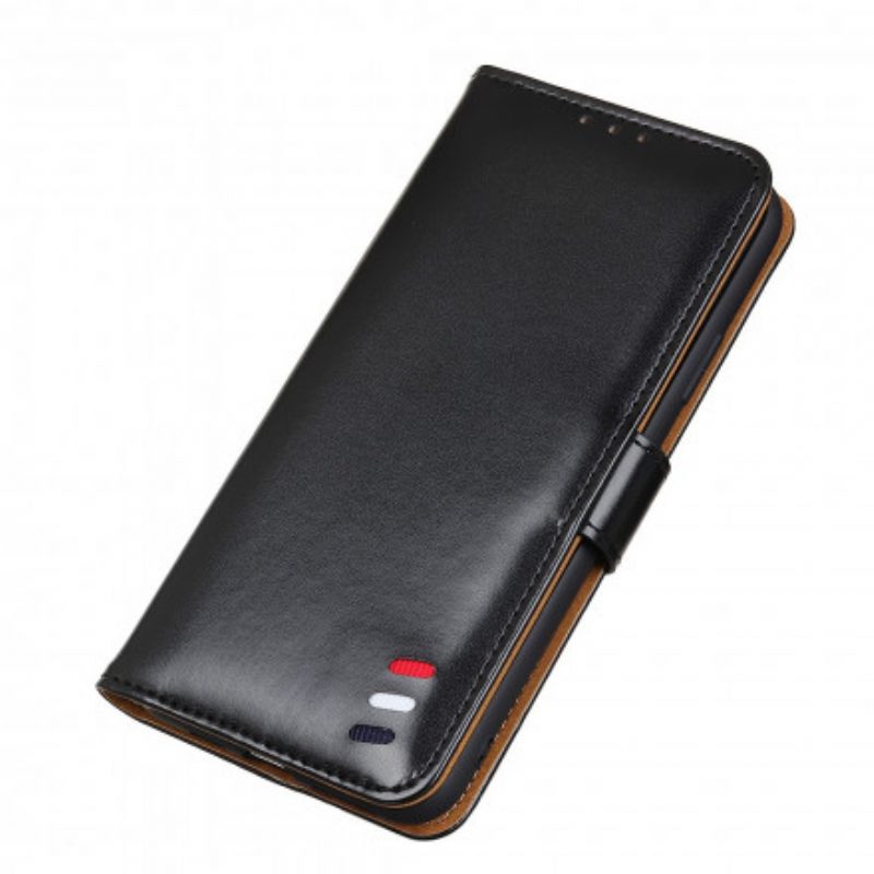 Flip Case Für Xiaomi Redmi Note 10 5G Dreifarbiger Ledereffekt