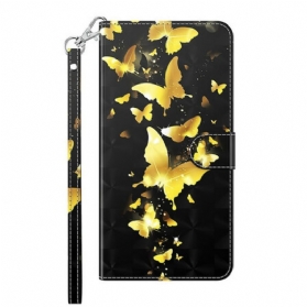 Flip Case Für Xiaomi Redmi Note 10 5G Gelbe Schmetterlinge