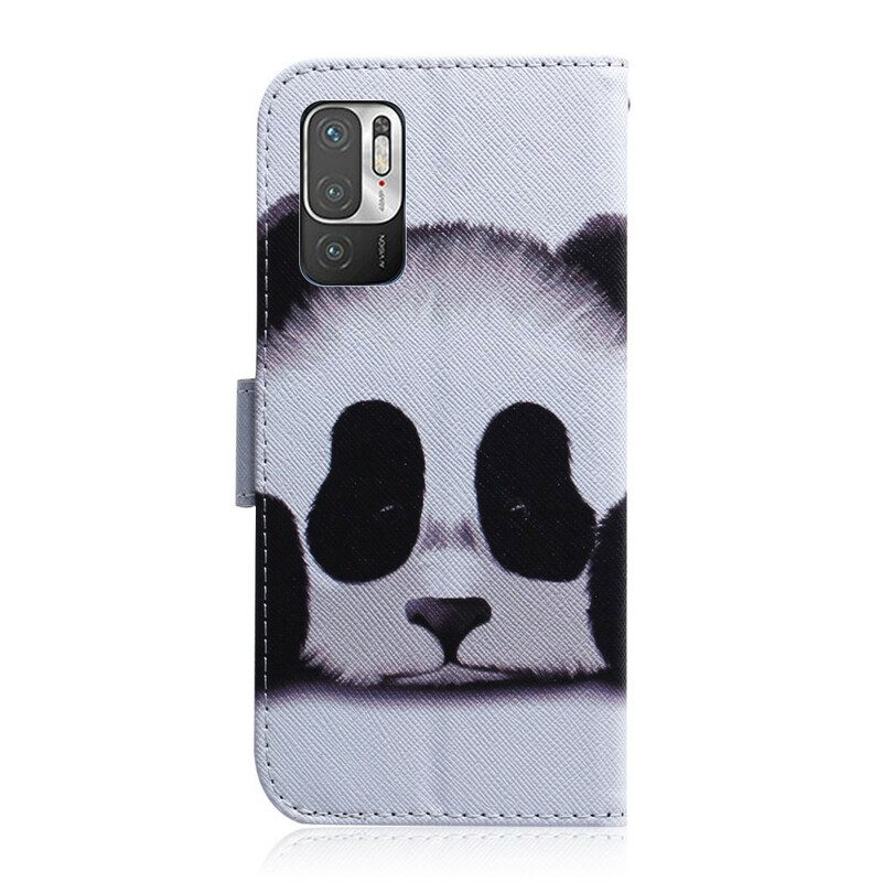 Flip Case Für Xiaomi Redmi Note 10 5G Panda-gesicht