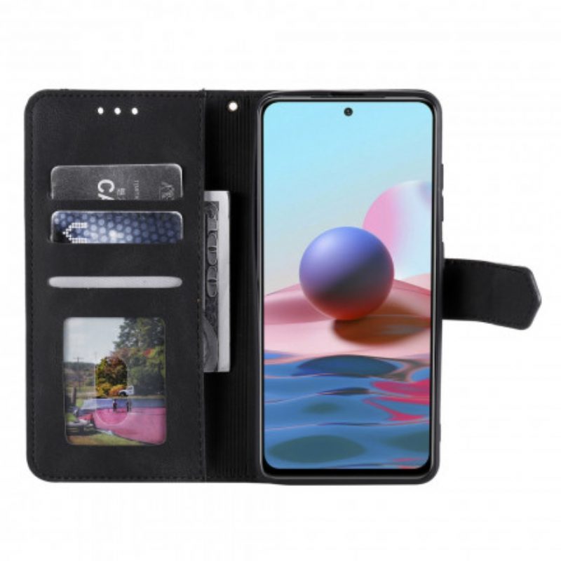 Flip Case Für Xiaomi Redmi Note 10 5G Zweifarbige Nieten Aus Kunstleder