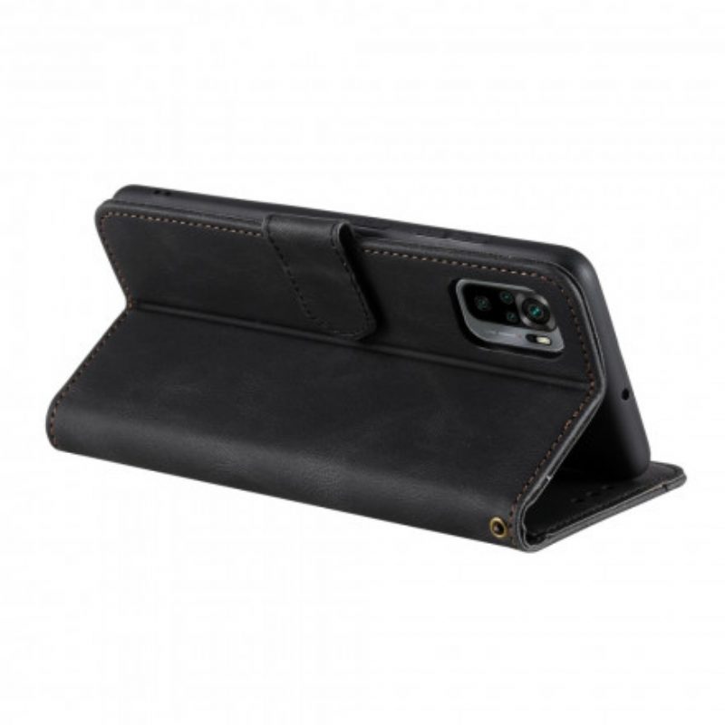 Flip Case Für Xiaomi Redmi Note 10 5G Zweifarbige Nieten Aus Kunstleder