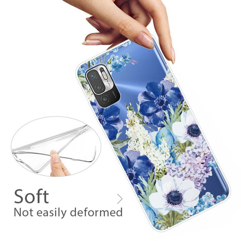 Hülle Für Xiaomi Redmi Note 10 5G Aquarellblaue Blumen