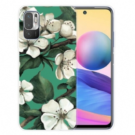 Hülle Für Xiaomi Redmi Note 10 5G Bemalte Weiße Blumen