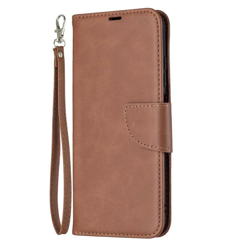 Lederhüllen Für Xiaomi Redmi Note 10 5G Flip Case Glatte Klappe Schräg