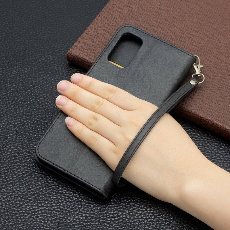 Lederhüllen Für Xiaomi Redmi Note 10 5G Flip Case Glatte Klappe Schräg