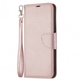 Lederhüllen Für Xiaomi Redmi Note 10 5G Flip Case Lychee Rabat Oblique