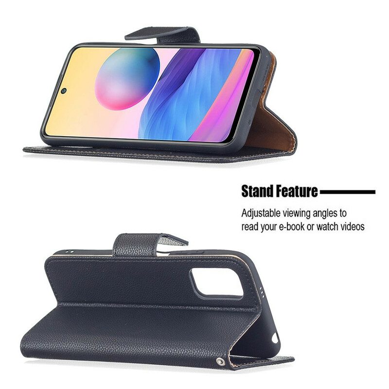 Lederhüllen Für Xiaomi Redmi Note 10 5G Flip Case Lychee Rabat Oblique