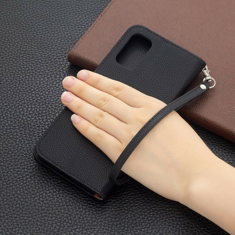 Lederhüllen Für Xiaomi Redmi Note 10 5G Flip Case Lychee Rabat Oblique