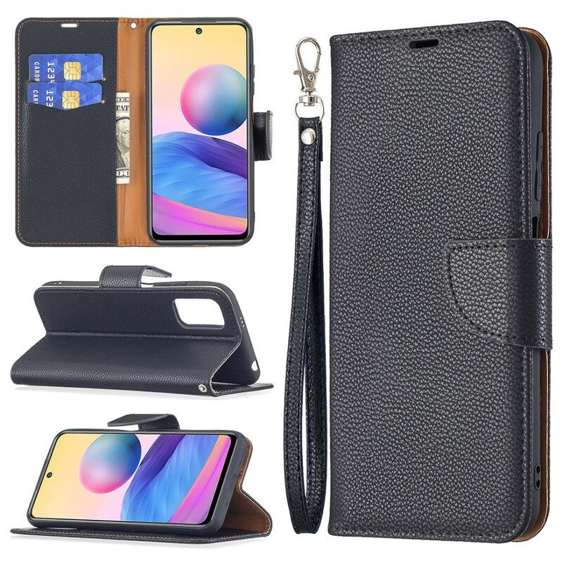 Lederhüllen Für Xiaomi Redmi Note 10 5G Flip Case Lychee Rabat Oblique