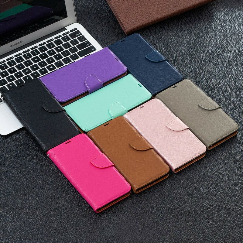 Lederhüllen Für Xiaomi Redmi Note 10 5G Flip Case Lychee Rabat Oblique