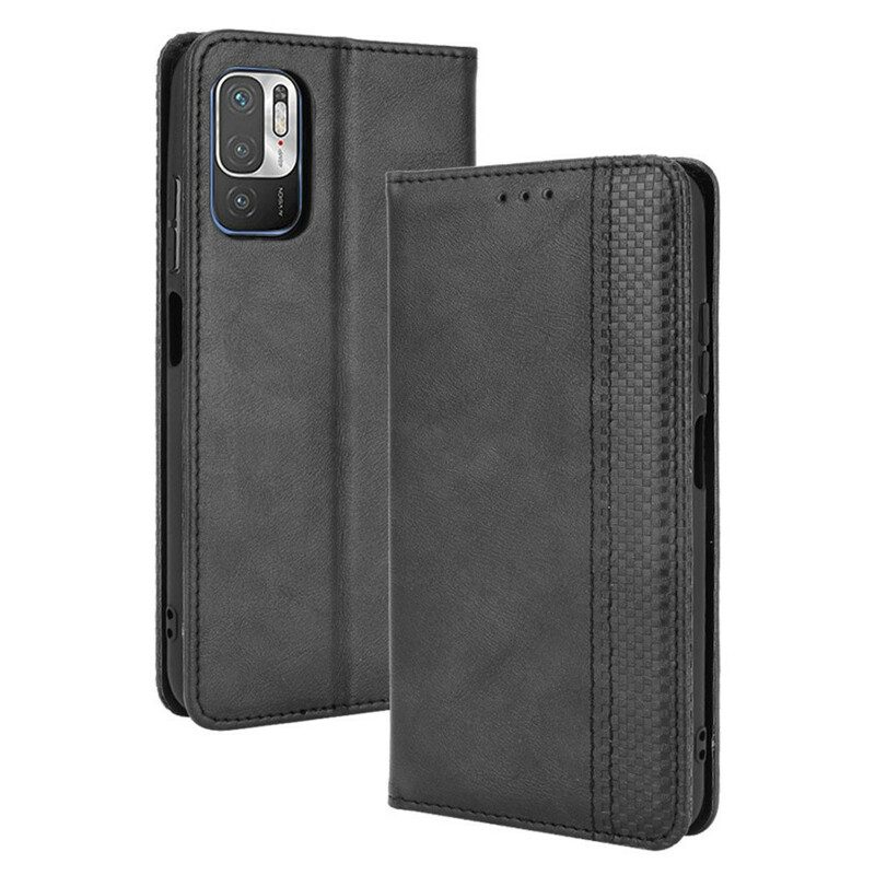 Schutzhülle Für Xiaomi Redmi Note 10 5G Flip Case Stilisierter Vintage-ledereffekt