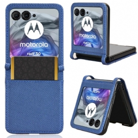 Hülle Für Motorola Razr 50 Bi-textur-kartenhalter