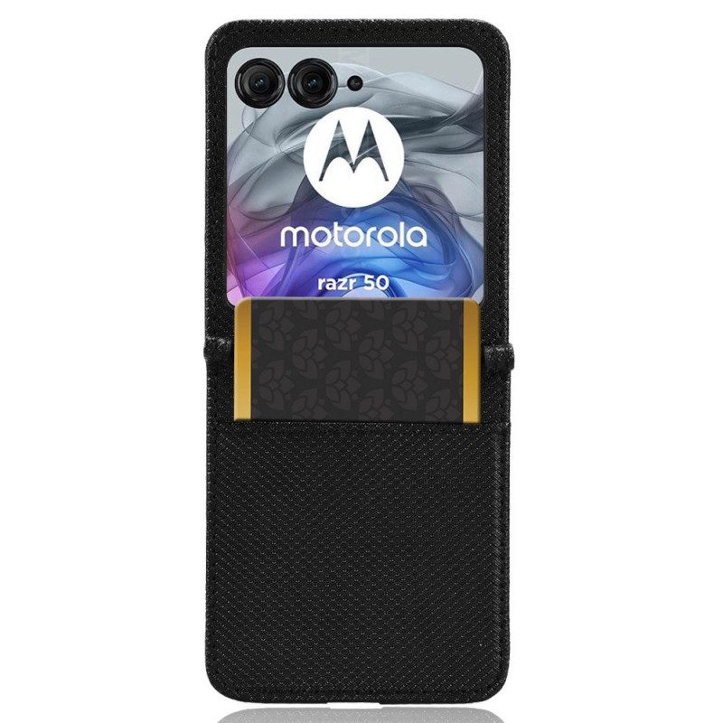 Hülle Für Motorola Razr 50 Bi-textur-kartenhalter