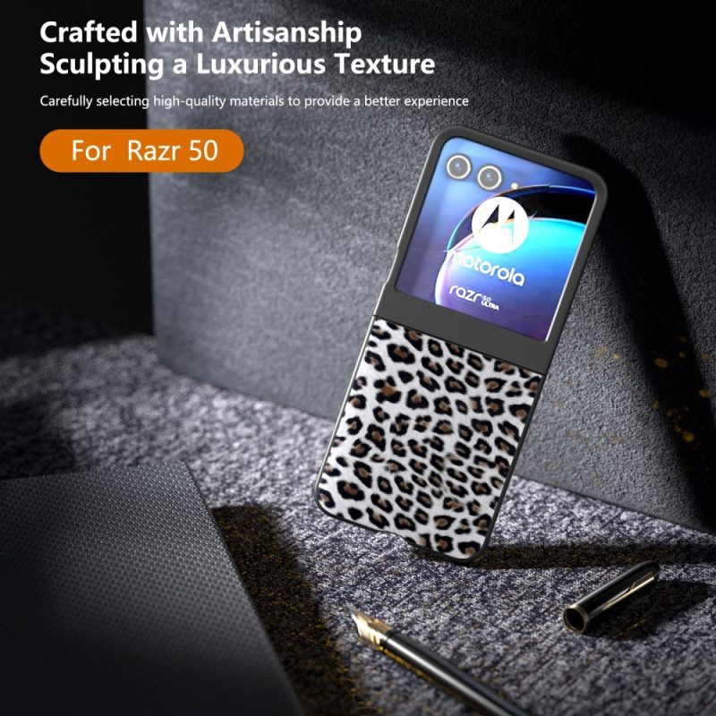 Hülle Motorola Razr 50 Handyhülle Leopard