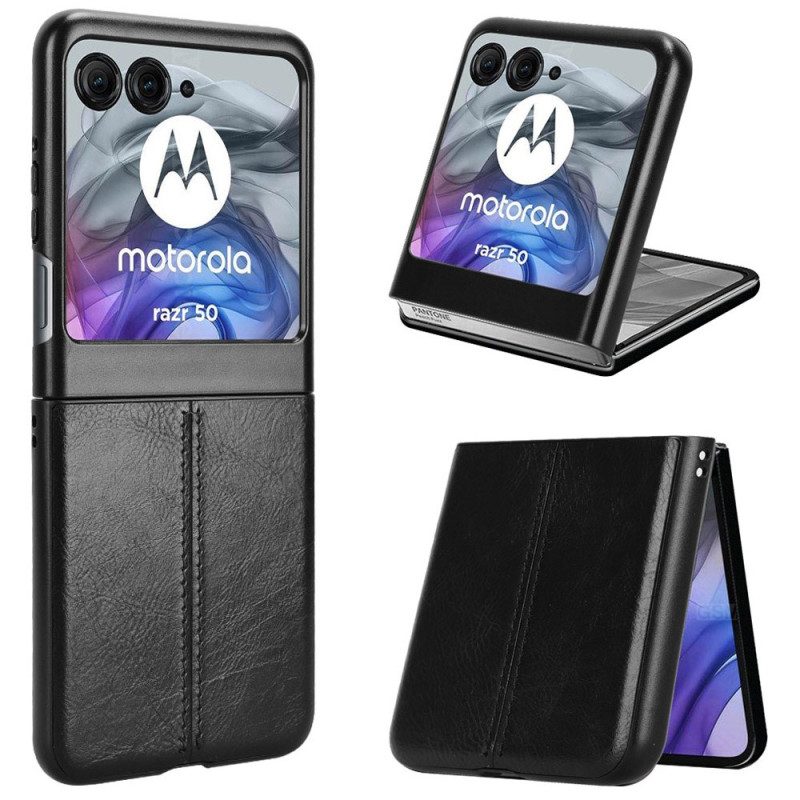 Hülle Motorola Razr 50 Nähte Aus Kunstleder