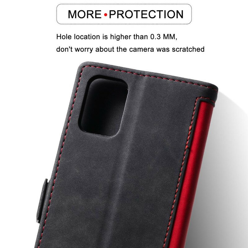 Flip Case Für Huawei P40 Pro Zweifarbige. Mit Kunstleder Verstärkte Konturen