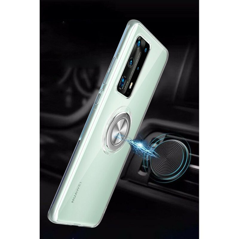 Hülle Für Huawei P40 Pro Drehring Aus Silikonmetall