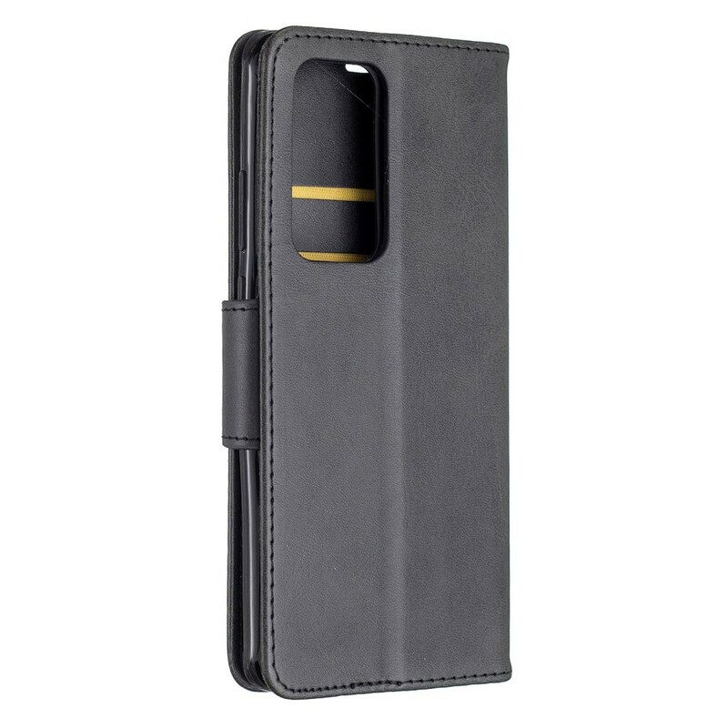 Lederhüllen Für Huawei P40 Pro Flip Case Glatte Klappe Schräg