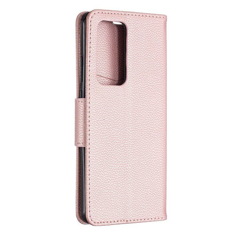 Lederhüllen Für Huawei P40 Pro Flip Case Lychee Rabat Oblique