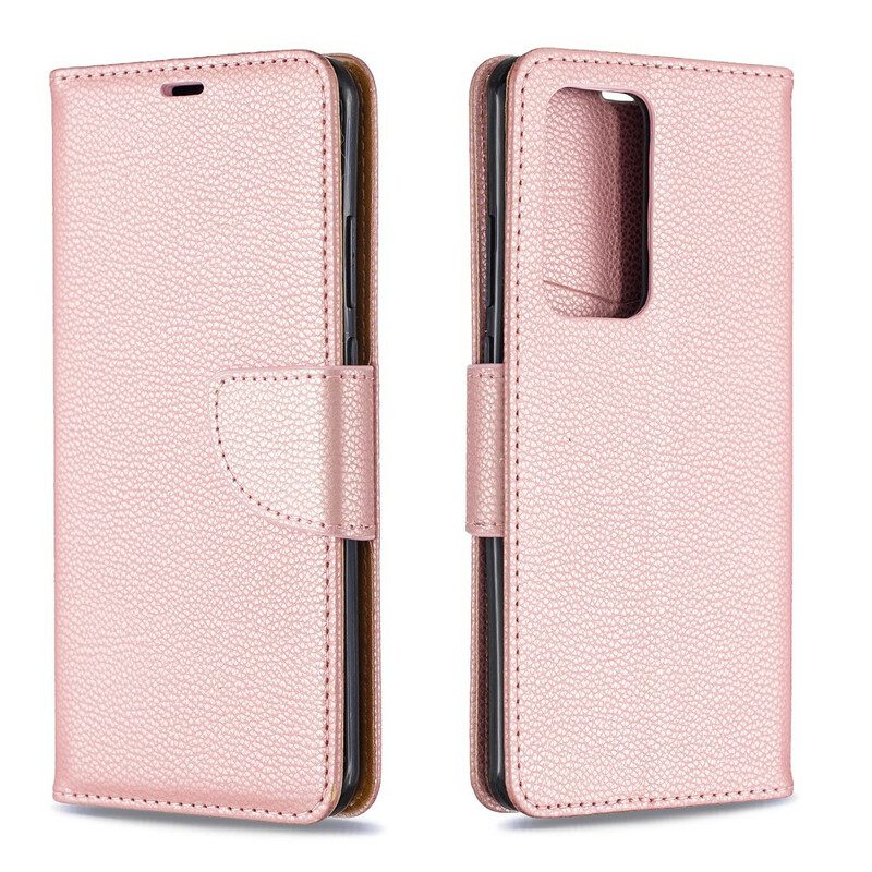 Lederhüllen Für Huawei P40 Pro Flip Case Lychee Rabat Oblique