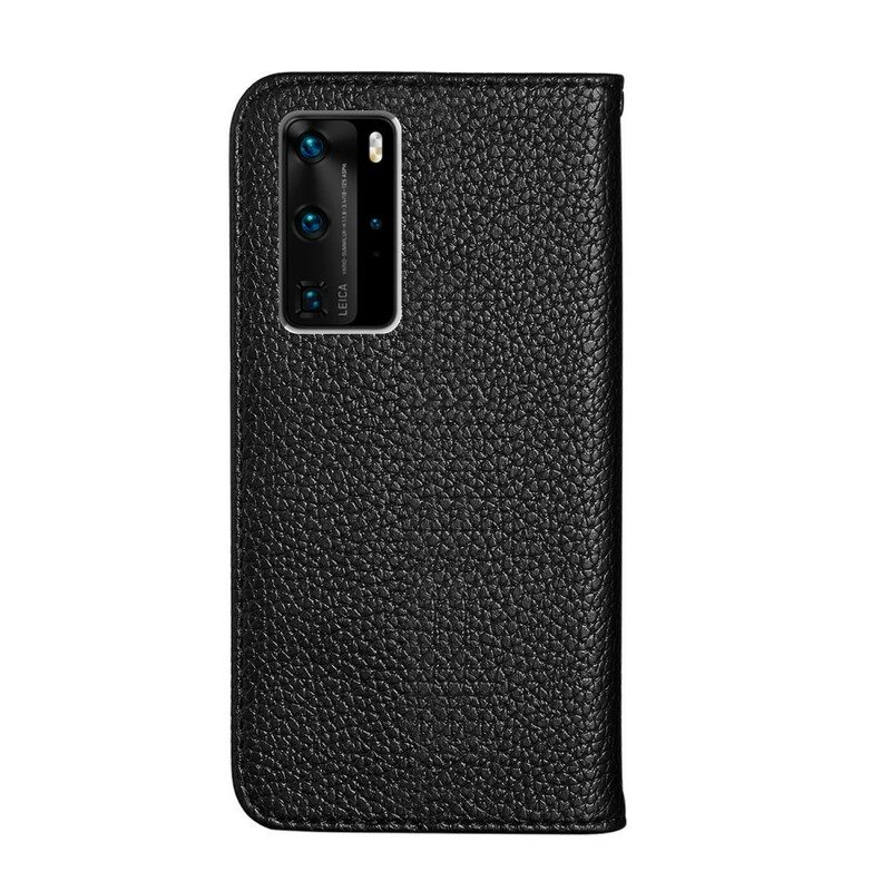 Schutzhülle Für Huawei P40 Pro Flip Case Litchi Ultra Chic Kunstleder