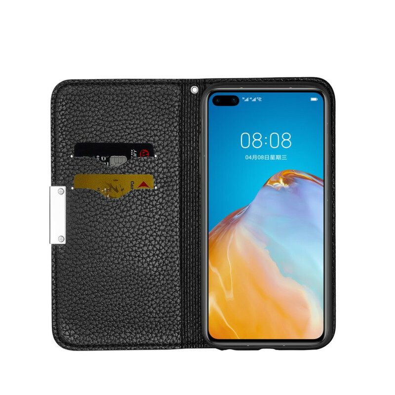 Schutzhülle Für Huawei P40 Pro Flip Case Litchi Ultra Chic Kunstleder