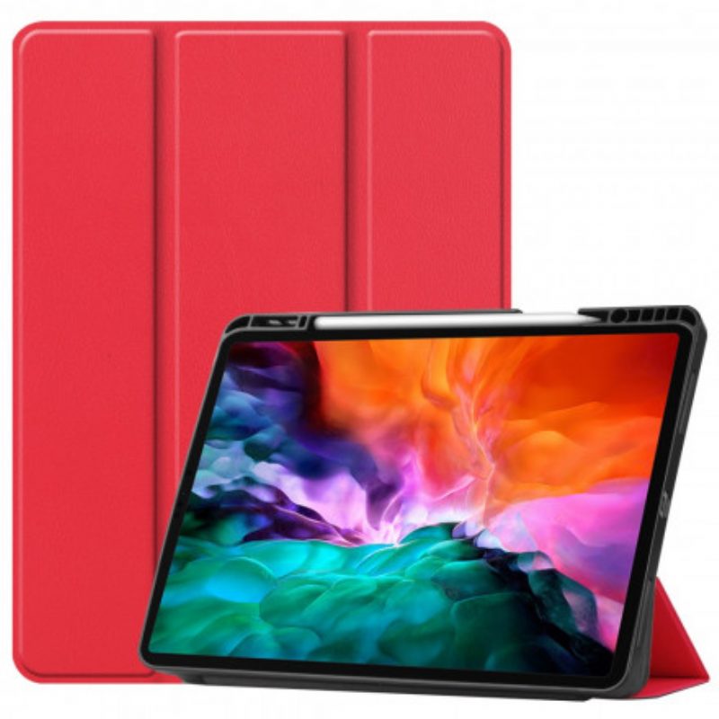 Schutzhülle Für iPad Pro 12.9" (2021) Dreifach Faltbarer Klassischer Stifthalter