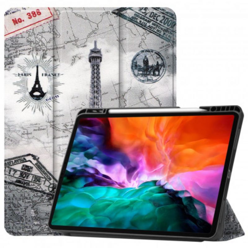 Schutzhülle Für iPad Pro 12.9" (2021) Eiffelturm-stifthalter