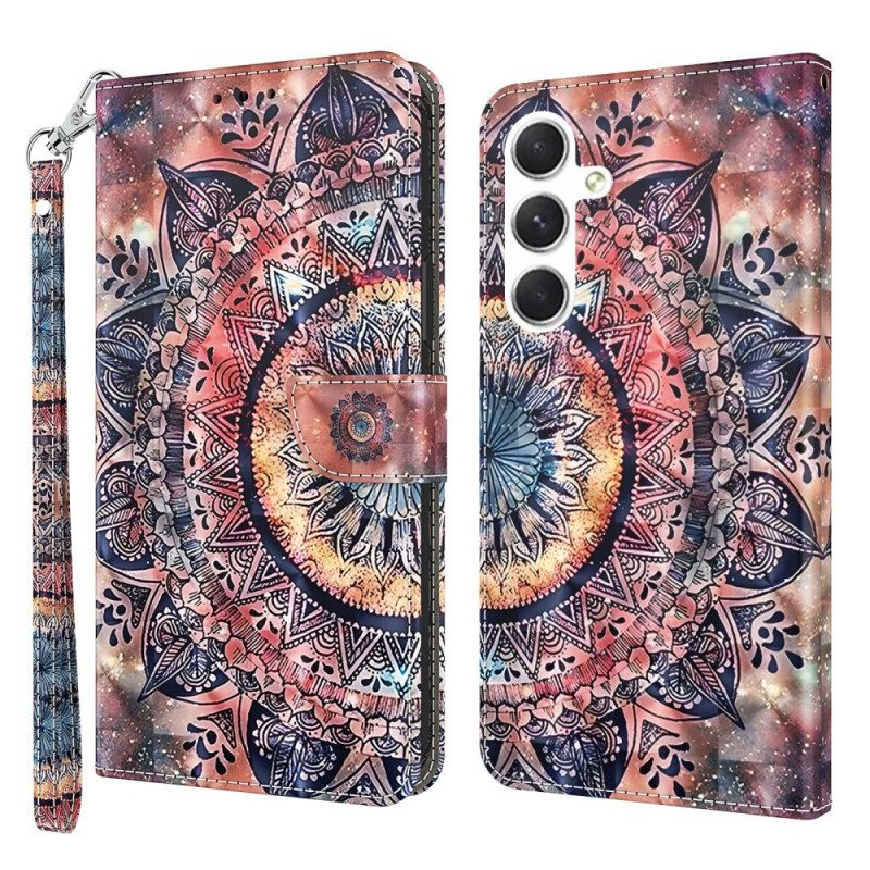 Lederhüllen Für Samsung Galaxy A16 5g Buntes Mandala Mit Riemen